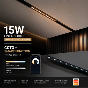 Luminaria lineal para carril magnético - 15W - 24º - 10mm - CCT + SMART - UGR18 (5)