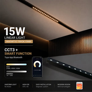 Luminaria lineal para carril magnético - 15W - 24º - 10mm - CCT + SMART - UGR18 - 48V (6)