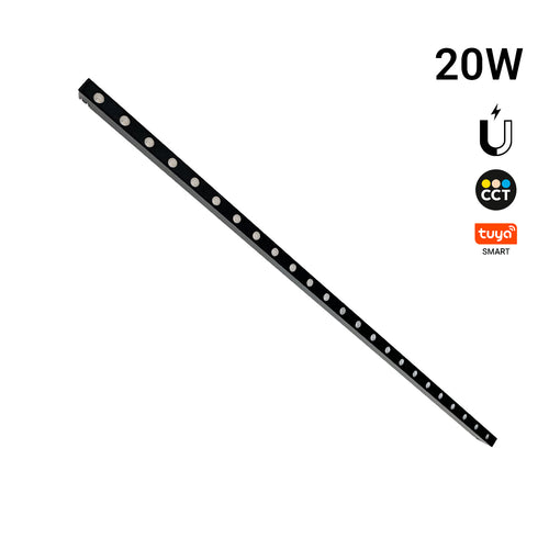 Linear luminaire for magnetic track - 20W - 24º - 10mm - CCT + SMART - UGR18 - 48V