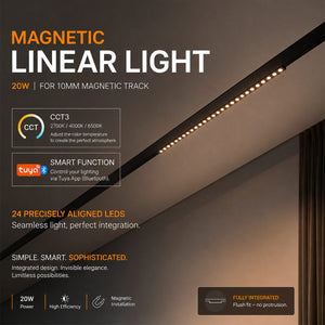 Luminaria lineal para carril magnético - 20W - 24º - 10mm - CCT + SMART - UGR18 - 48V (5)