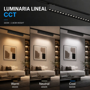 Luminaria lineal para carril magnético - 18W - 26mm - CCT + SMART - UGR18 - 48V | Iluminación | Barcelona Led