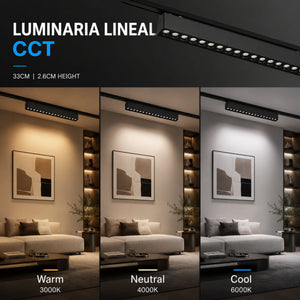 Luminaria lineal para carril magnético - 18W - 26mm - CCT + SMART - UGR18 - 48V (3)