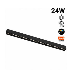 Luminaria lineal para carril magnético - 24W - 26mm - CCT + SMART - UGR18 - 48V