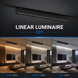 Luminaria lineal para carril magnético - 30W - 26mm - CCT + SMART - UGR18 - 48V (5)