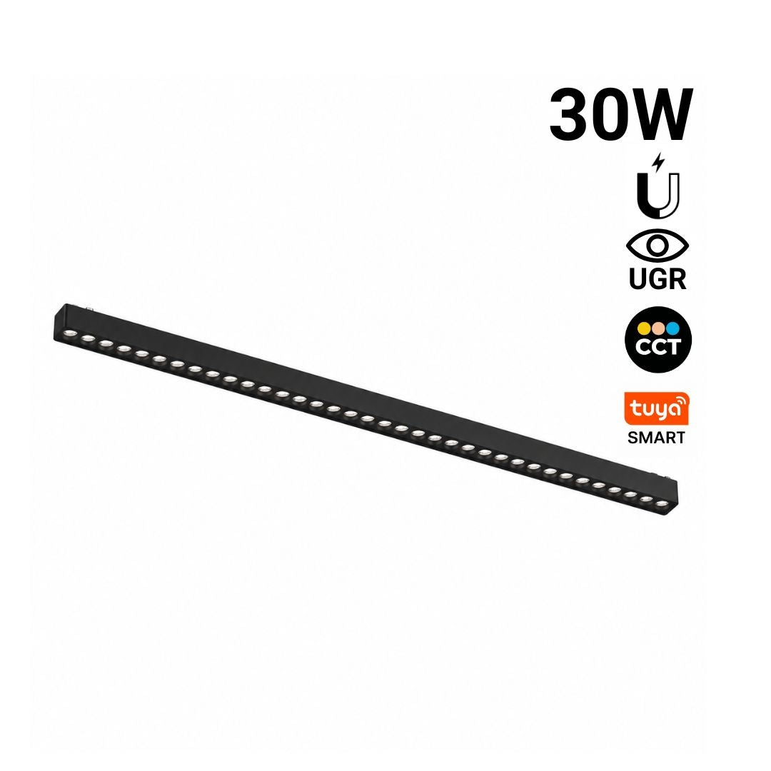 Luminaria lineal para carril magnético - 30W - 26mm - CCT + SMART - UGR18 - 48V