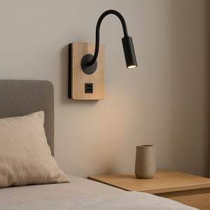 Aplique de pared flexible para lectura "LONDON" - Chip CREE - 3W - USB+USBC (8)