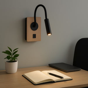 Aplique de pared flexible para lectura "LONDON" - Chip CREE - 3W - USB+USBC (5)