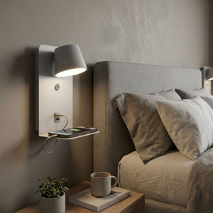 Aplique de pared para lectura "BASKOP" - Puerto USB + USB-C - 6W - Barcelona Led-Decoración