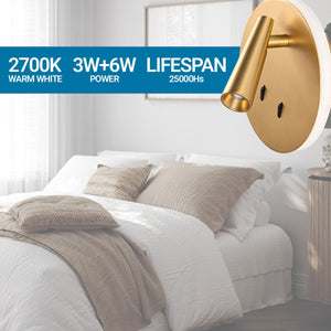 Aplique de pared "FELAM" - 3W + 6W - 2700K - CRI 85 - Barcelona Led-Decoración