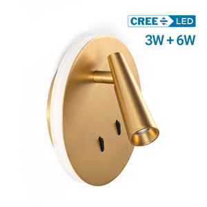 Aplique de pared "FELAM" - 3W + 6W - 2700K - CRI 85 (87)