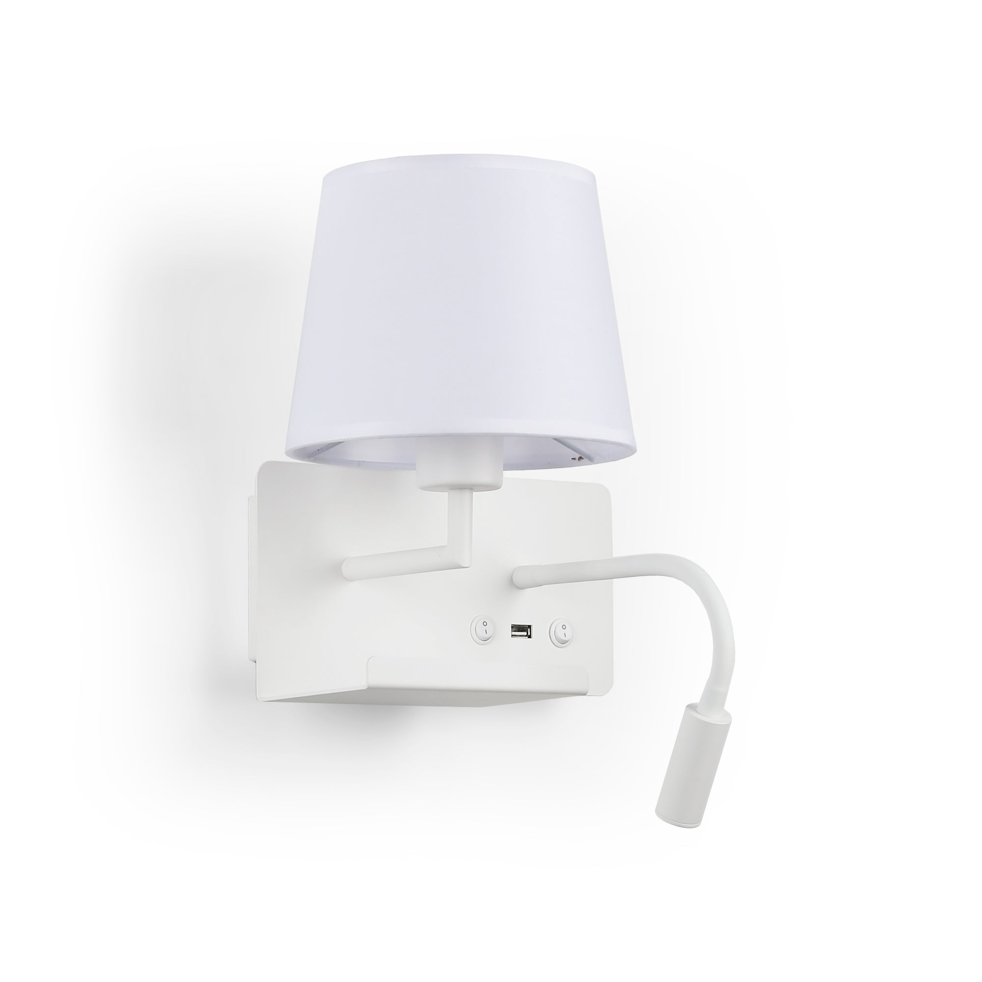 Aplique de pared para lectura "TARAN" - Con foco LED orientable y puerto USB - E27 + 3W