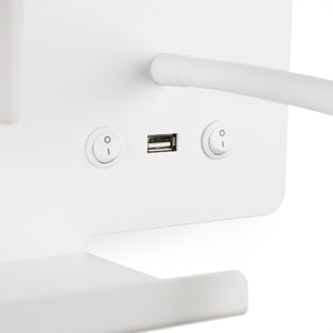 Aplique de pared para lectura "TARAN" - Con foco LED orientable y puerto USB - E27 + 3W (9)