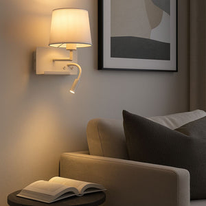 Aplique de pared para lectura "TARAN" - Con foco LED orientable y puerto USB - E27 + 3W (2)