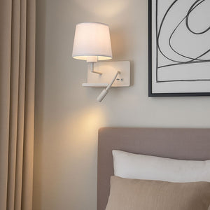 Aplique de pared para lectura "TARAN" - Con foco LED orientable y puerto USB - E27 + 3W (4)