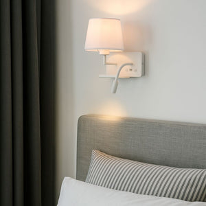Aplique de pared para lectura "TARAN" - Con foco LED orientable y puerto USB - E27 + 3W (5)