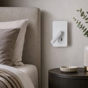 Aplique de pared "ALIX" - 3W - 2600K - USB+USB-C - Instalación superficie | | Barcelona Led