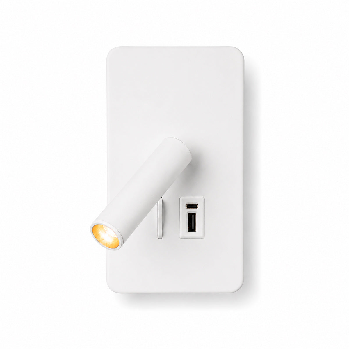 Aplique de pared "NORU" - 3W - 2600K - USB+USB-C - Empotrable