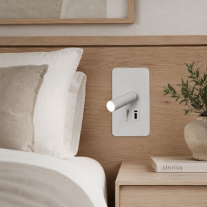 Aplique de pared "NORU" - 3W - 2600K - USB+USB-C - Empotrable | | Barcelona Led