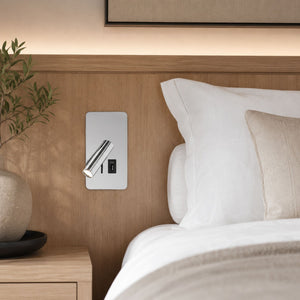 Aplique de pared "NORU" - 3W - 2600K - USB+USB-C - Empotrable (9)