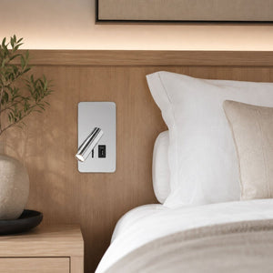 Aplique de pared "NORU" - 3W - 2600K - USB+USB-C - Empotrable | | Barcelona Led