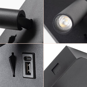 Aplique de pared "NORU" - 3W - 2600K - USB+USB-C - Empotrable (29)