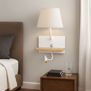 Aplique de pared para lectura "Artin USB + USBC" - Con foco LED orientable y puerto USB + USBC - E27 + 3W - Barcelona Led-Decoración