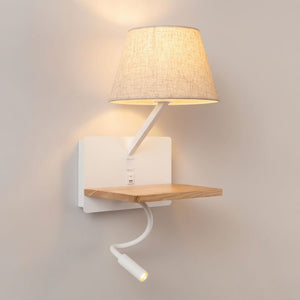 Aplique de pared para lectura "Artin USB + USBC" - Con foco LED orientable y puerto USB + USBC - E27 + 3W - Barcelona Led-Decoración