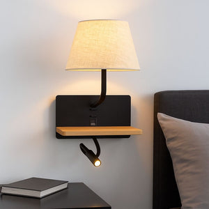 Aplique de pared para lectura "Artin USB + USBC" - Con foco LED orientable y puerto USB + USBC - E27 + 3W - Barcelona Led-Decoración