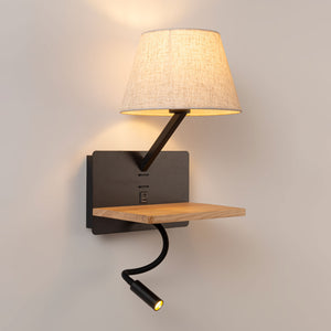 Aplique de pared para lectura "Artin USB + USBC" - Con foco LED orientable y puerto USB + USBC - E27 + 3W (7)