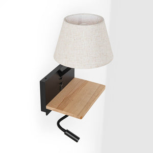 Aplique de pared para lectura "Artin USB + USBC" - Con foco LED orientable y puerto USB + USBC - E27 + 3W - Barcelona Led-Decoración