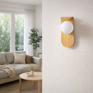 Aplique de pared "NARA" - Efecto madera - G9 (1)