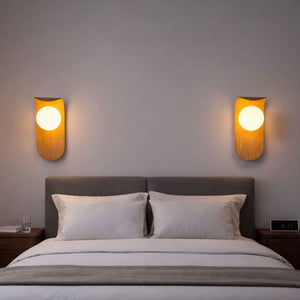 Aplique de pared "NARA" - Efecto madera - G9 (5)