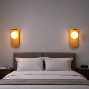 Aplique de pared "NARA" - Efecto madera - G9 - Barcelona Led-Decoración