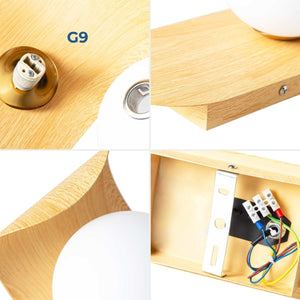 Aplique de pared "NARA" - Efecto madera - G9 - Barcelona Led-Decoración