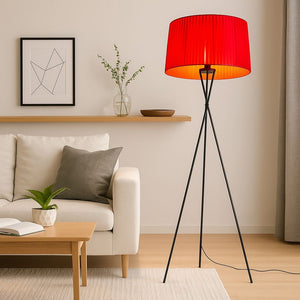 Lámpara de pie trípode "PRON" - Pantalla algodón - E27 (27)