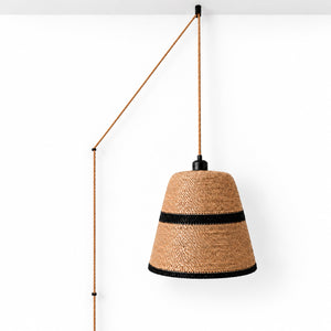 Lámpara colgante en seagrass con cable y enchufe "MAREA" - E27 - Ø30 cm (7)