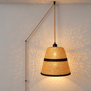 Lámpara colgante en seagrass con cable y enchufe "MAREA" - E27 - Ø30 cm (11)