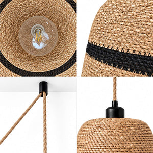 Lámpara colgante en seagrass con cable y enchufe "MAREA" - E27 - Ø30 cm (13)