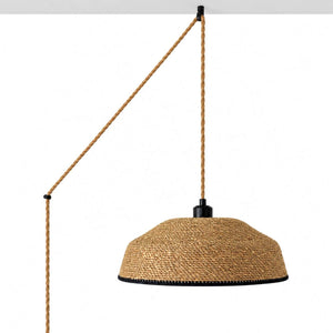 Lámpara colgante en seagrass con cable y enchufe "SOLINE" - E27 - Ø40 cm (6)