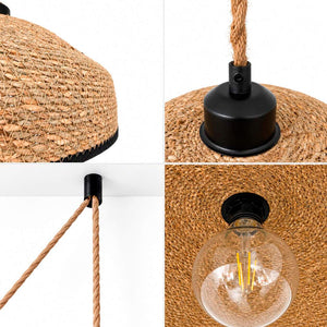 Lámpara colgante en seagrass con cable y enchufe "SOLINE" - E27 - Ø40 cm (11)