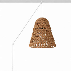 Lámpara colgante en seagrass con cable y enchufe "CAMPANULA" - E27 - Ø40 cm