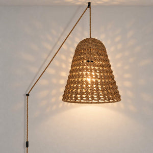 Lámpara colgante en seagrass con cable y enchufe "CAMPANULA" - E27 - Ø40 cm (9)