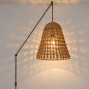 Lámpara colgante en seagrass con cable y enchufe "CAMPANULA" - E27 - Ø40 cm (15)