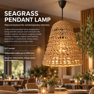 Lámpara colgante en seagrass "CAMPANULA" - E27 - Ø40 cm (15)