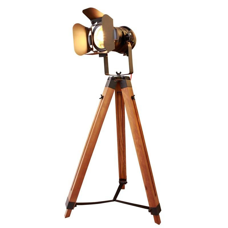Lámpara de pie vintage con trípode "CINEMA" 139cm (2)