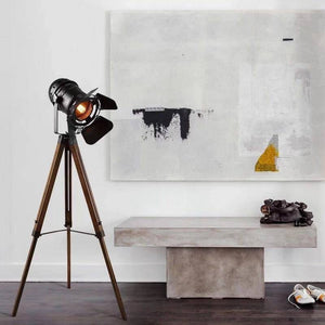 Lámpara de pie vintage con trípode "CINEMA" 139cm - Barcelona Led-Decoración