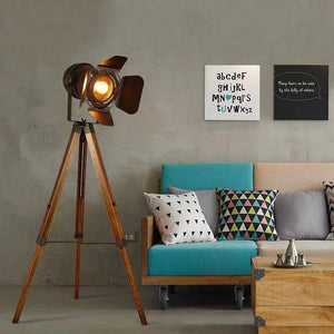 Lámpara de pie vintage con trípode "CINEMA" 139cm (5)