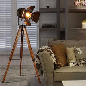Lámpara de pie vintage con trípode "CINEMA" 139cm (7)
