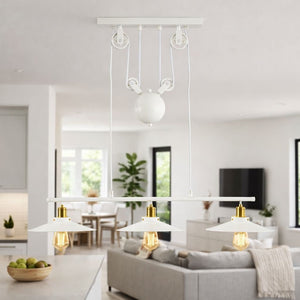 Lámpara colgante de poleas "CLOCK WORK" - 3 x E27 - Barcelona Led-Decoración