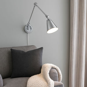 Aplique de pared vintage orientable con cable y enchufe "Tika" (17)